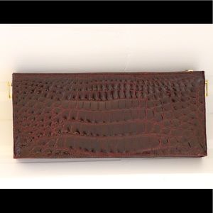 Authentic Suarez maroon crocodile clutch